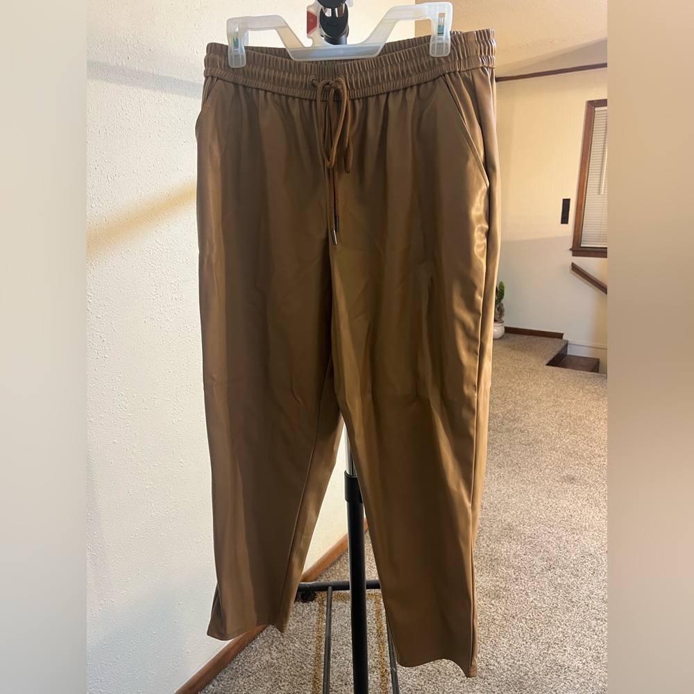 Faux Leather Cropped Pants